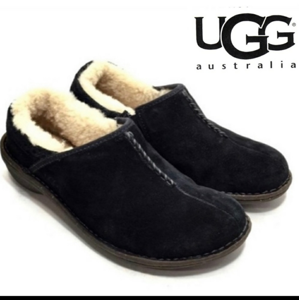 UGG Black Suede Bettey Slip On Shoes